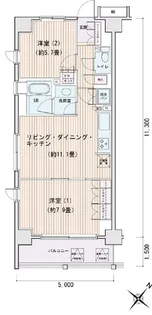 エスティメゾン豊洲レジデンスE【6階】の間取り