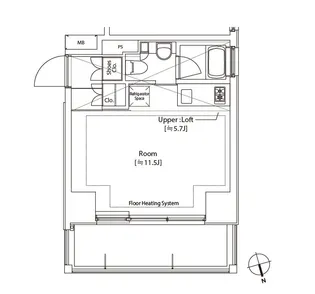 カスタリア中延【3階】の間取り