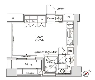 カスタリア目黒かむろ坂【14階】の間取り