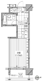 カスタリア麻布十番七面坂【8階】の間取り