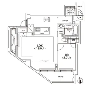 カスタリア麻布十番【5階】の間取り