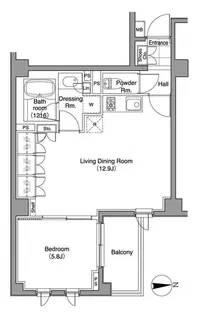 コートレアル三田綱町【2階】の間取り