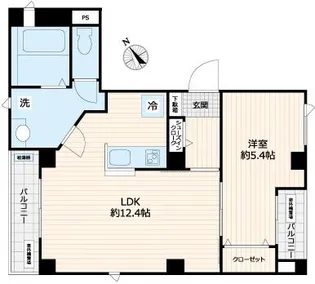 ビューノ日本橋【401号室号室】の間取り