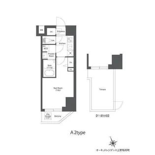 オーキッドレジデンス上野稲荷町【2階】の間取り