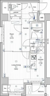 PREMIUM CUBE大井町MO【5階】の間取り