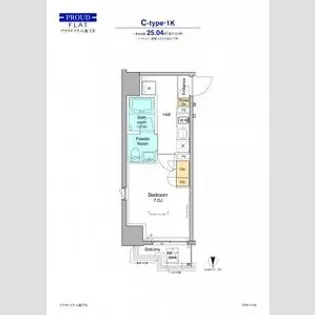 プラウドフラット森下Ⅳ【7階】の間取り