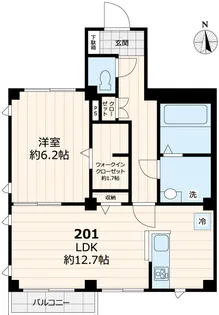 グランドゥール中延【201号室号室】の間取り