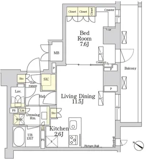 THE CLASS MINAMIAZABU【7階】の間取り