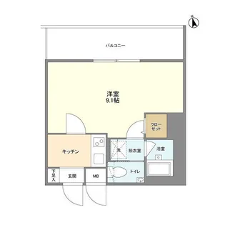 ミリアレジデンス赤坂【8階】の間取り