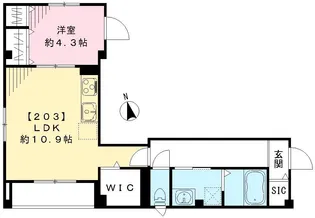 メゾン レーヴ オーワン【203号室号室】の間取り