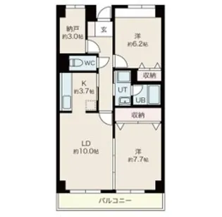 目黒本町マンション【1階】の間取り
