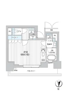 ライオンズフォーシア清澄白河【4階】の間取り