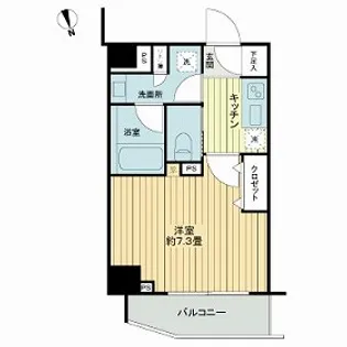 フレシア中目黒【4階】の間取り