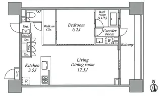 レジディア芝浦KAIGAN【6階】の間取り