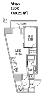 レジディア日本橋馬喰町Ⅱ【4階】の間取り
