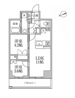 レジディア新御徒町Ⅱ【9階】の間取り