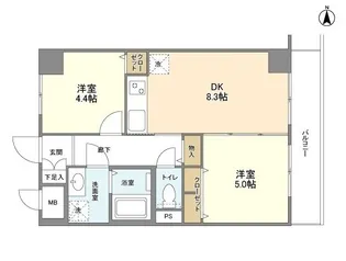 ミリアレジデンス西蒲田【4階】の間取り