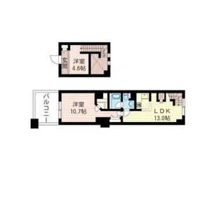 レジデンスシャルマン月島【3階】の間取り