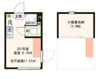 ハーモニーテラス南馬込【2階】の間取り