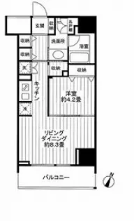 クロスレジデンス白金高輪【2階】の間取り