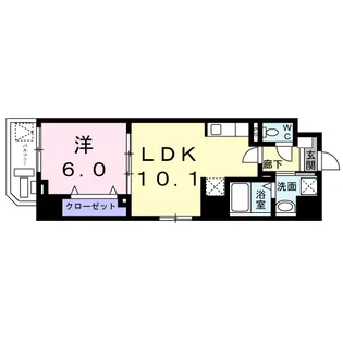 ジーヴイ アリイ アサクサ【4階】の間取り