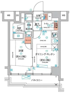 ハーモニーレジデンス東京羽田スカイブリッジ【6階】の間取り