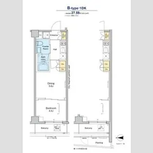 プラウドフラット品川大井町【3階】の間取り