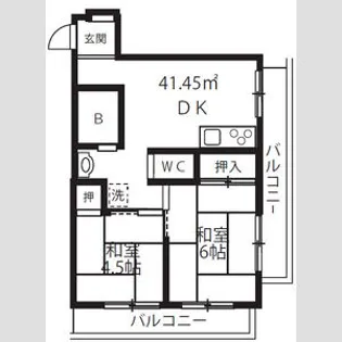 パークサイド南大井【3階】の間取り