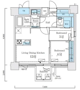 リビオメゾン新大橋【5階】の間取り