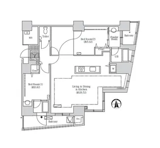 アクティ汐留【35階】の間取り