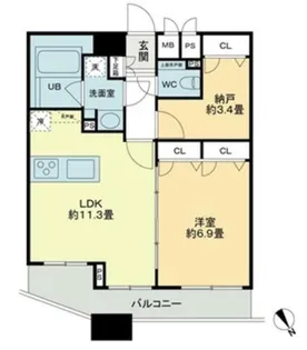 クロスレジデンス蒲田【11階】の間取り