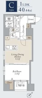 グランカーサ上野入谷【13階】の間取り