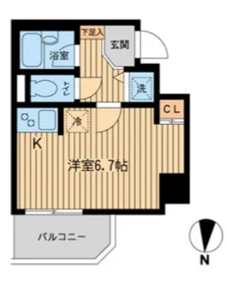 ジョイシティ住吉Ⅱ【6階】の間取り