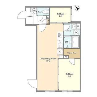 J.リヴェール武蔵小山【4階】の間取り