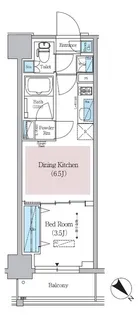 1DKの間取り画像