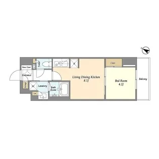 ドゥーエ横濱鶴見【4階】の間取り