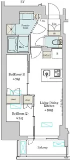 BRILLIA IST 上野稲荷町【8階】の間取り