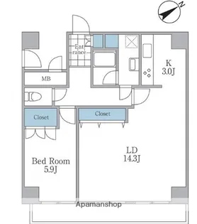CRESCENT COURT大森【4階】の間取り