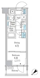 パークアクシス品川南大井パークフロント【103号室】の間取り