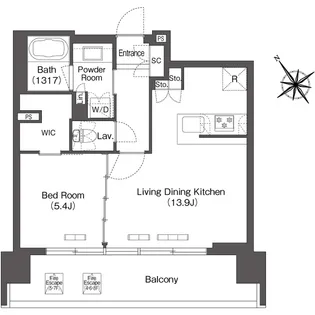 東京都港区芝浦4丁目【マンション】の間取り