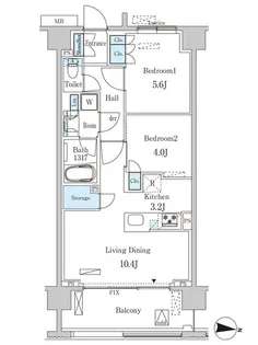 オアーゼ池上テラス【2階】の間取り