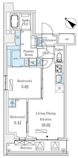 LUMICITY月島(ルミシティ月島)【8階】の間取り