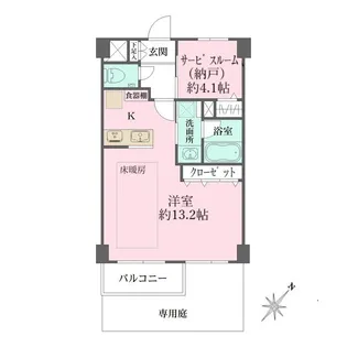 パークサイド六本木【1階】の間取り