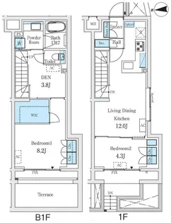 STANDZ柿の木坂【1階】の間取り