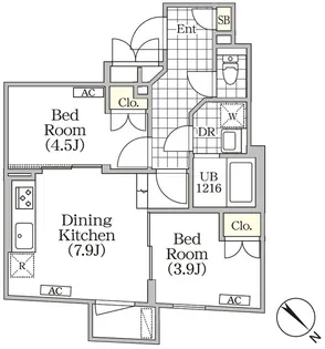 BRICK RESIDENCE 目黒本町【1階】の間取り