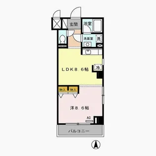 シャンティオン【5階】の間取り