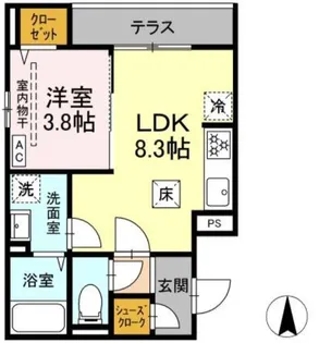 D PAINA KANNON【1階】の間取り