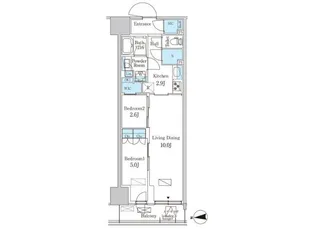 パークアクシス品川天王洲アイル【11階】の間取り