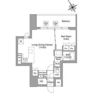 バウスフラッツ蔵前【4階】の間取り