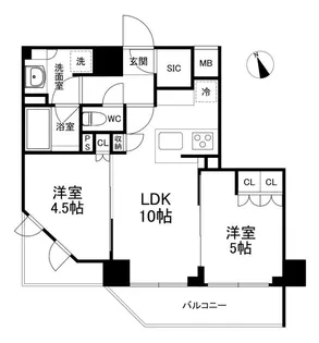 クレストコート世田谷松原【2階】の間取り